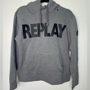 Replay graphic logo kangaroo hoodie